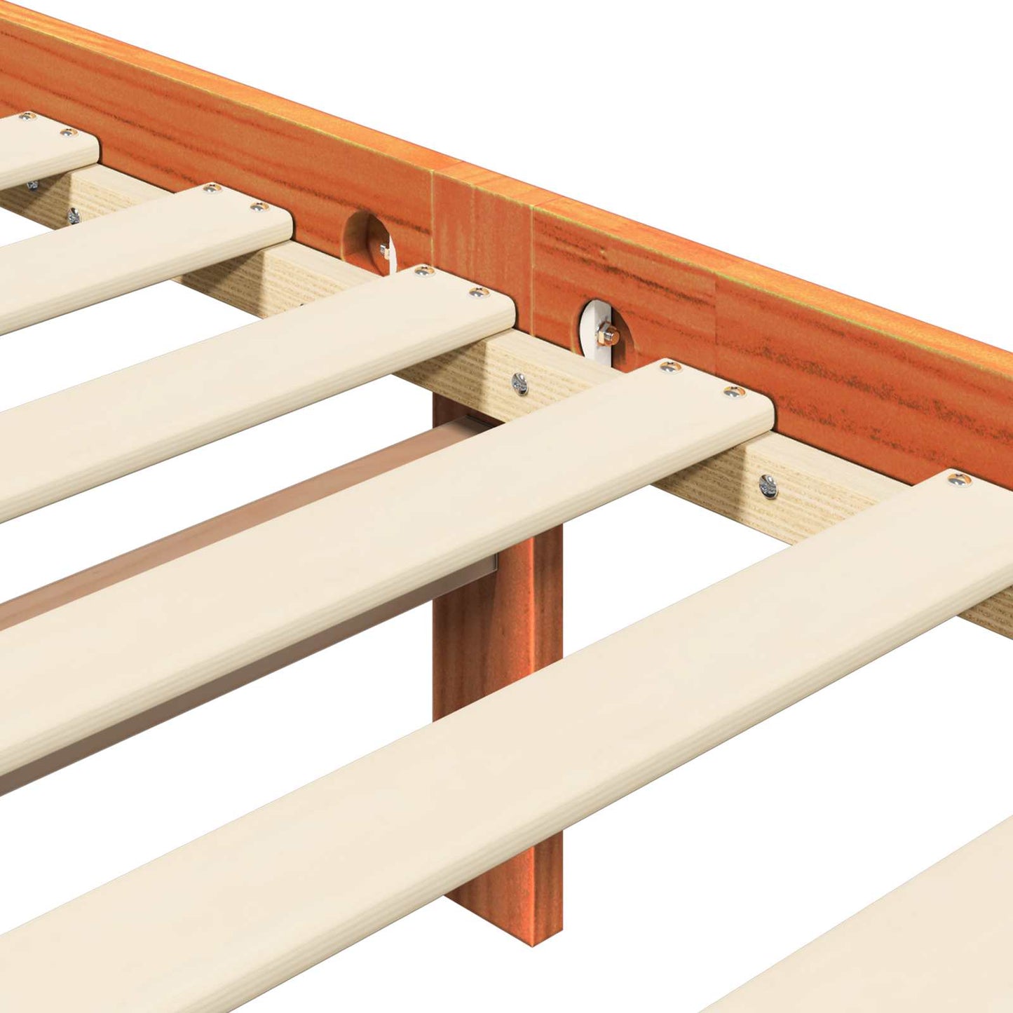 vidaXL Bed Frame Wax Brown 205.5 x 145.5 x 100 cm Solid Pine Wood