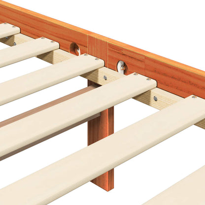 vidaXL Bed Frame Wax Brown 205.5 x 145.5 x 100 cm Solid Pine Wood