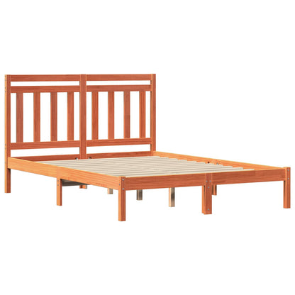 vidaXL Bed Frame Wax Brown 205.5 x 145.5 x 100 cm Solid Pine Wood