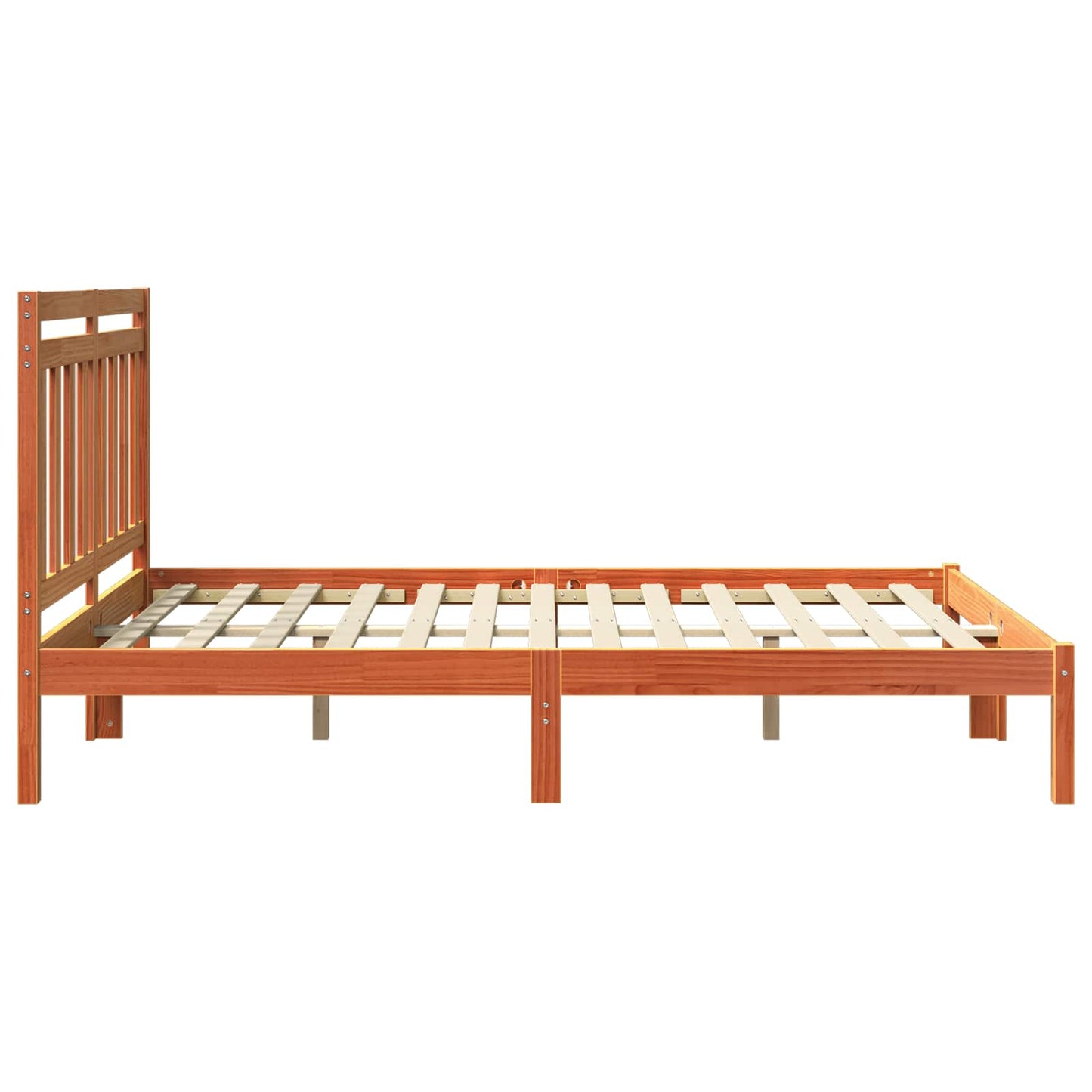 vidaXL Bed Frame Wax Brown 205.5 x 145.5 x 100 cm Solid Pine Wood