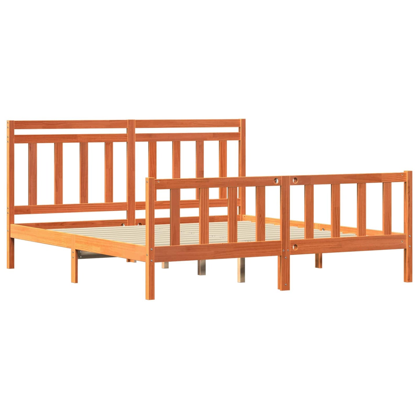 vidaXL Bed Frame with Headboard 2 pcs Wax Brown 205.5 x 185.5 x 100 cm
