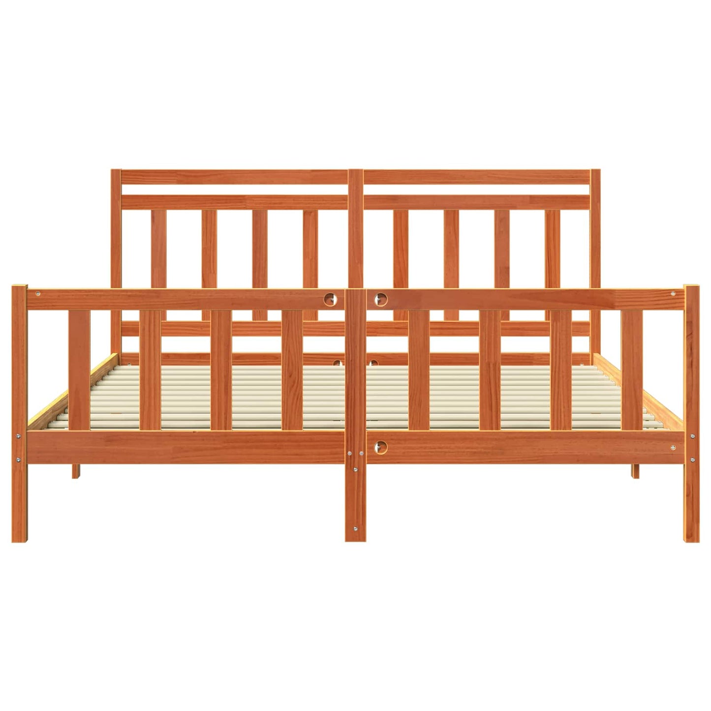 vidaXL Bed Frame with Headboard 2 pcs Wax Brown 205.5 x 185.5 x 100 cm