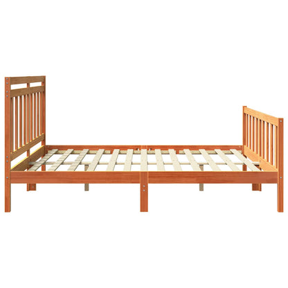 vidaXL Bed Frame with Headboard 2 pcs Wax Brown 205.5 x 185.5 x 100 cm