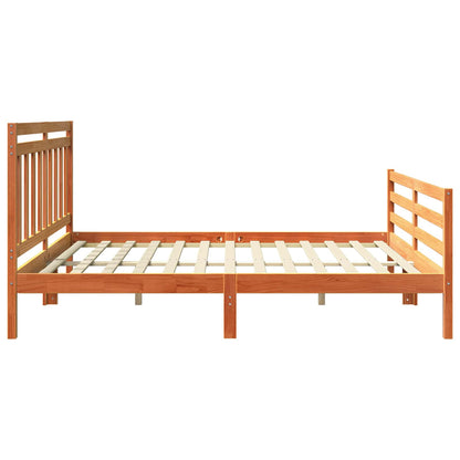 vidaXL Bed Frame with Headboard Wax Brown 180 x 200 cm