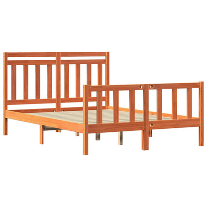 vidaXL Bed Frame with Headboard 2 pcs Wax Brown 205.5 x 145.5 x 100 cm