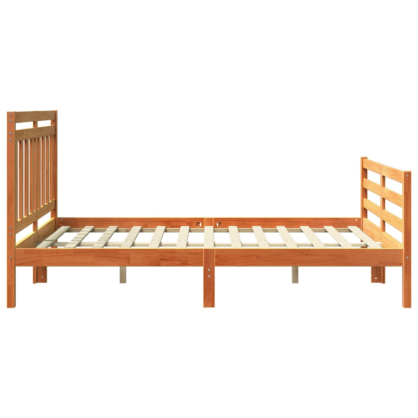 vidaXL Bed Frame with Headboard Wax Brown 140 x 188 cm