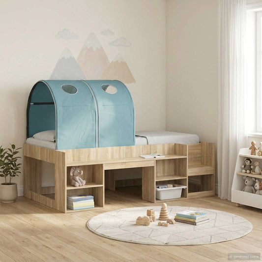 vidaXL Bed Tunnel for Kids Loft Bed 2 pcs Light Blue Polyester