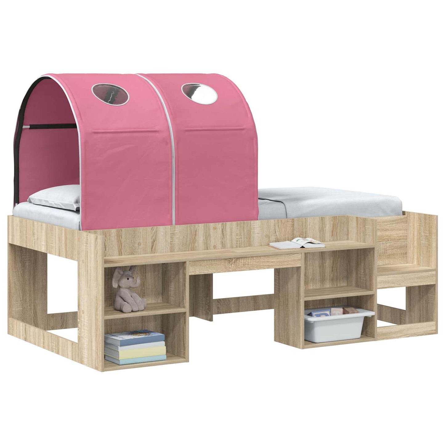vidaXL Bed Tunnel for Kids Loft Bed 2 pcs Pink Polyester