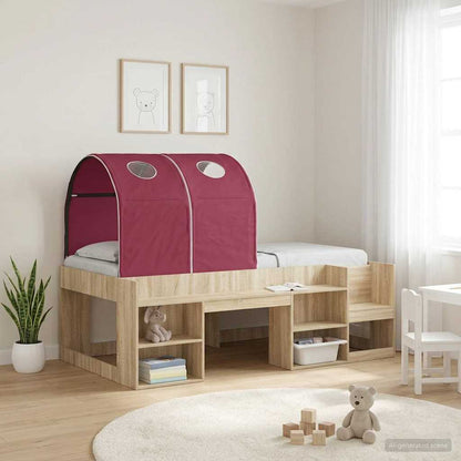 vidaXL Bed Tunnel 2 pcs Red 211 x 52.5 x 2 cm Polyester