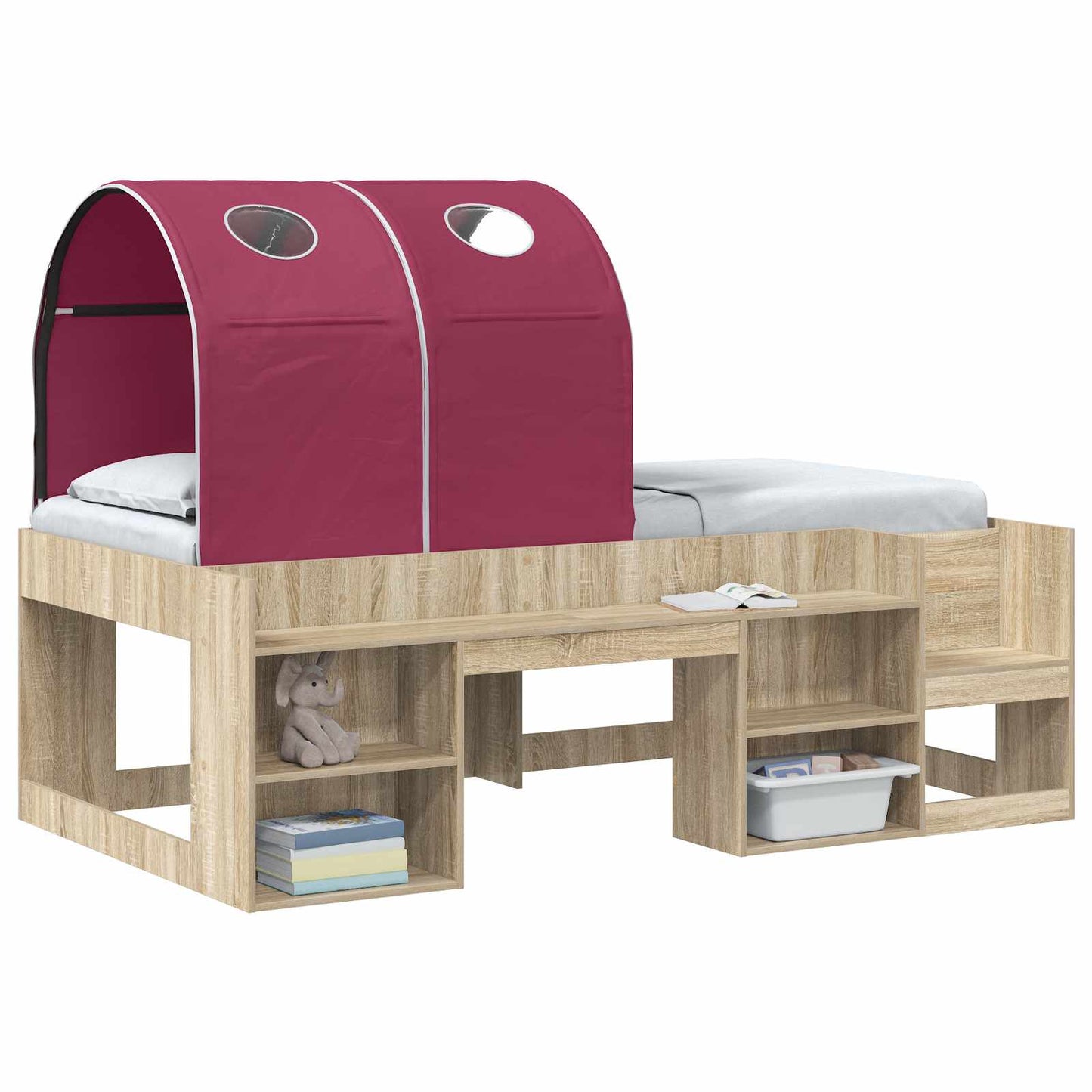 vidaXL Bed Tunnel for Kids Loft Bed 2 pcs Red Polyester