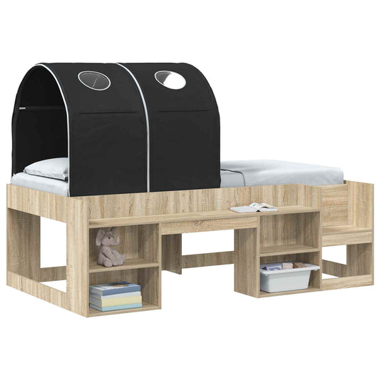 vidaXL Bed Tunnel for Kids Loft Bed 2 pcs Black Polyester
