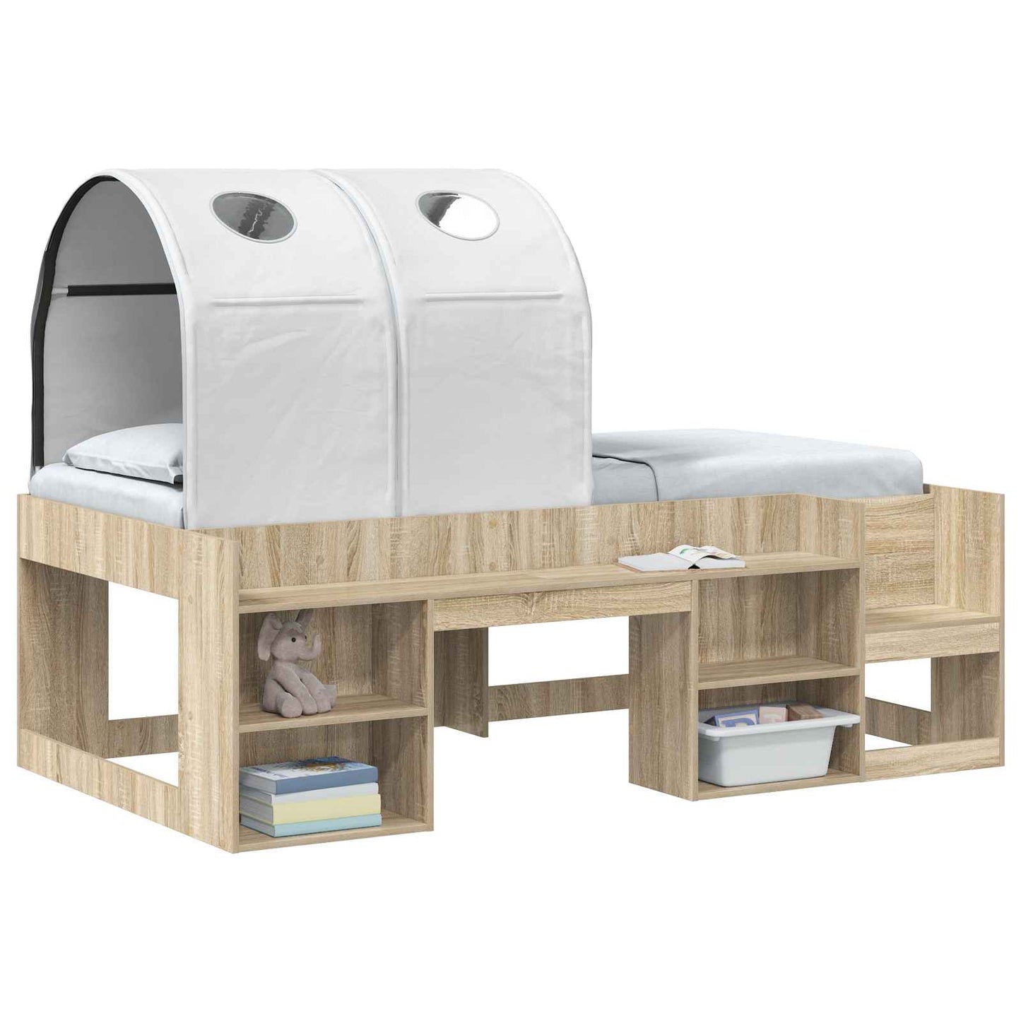 vidaXL Bed Tunnel for Kids Loft Bed 2 pcs White Polyester