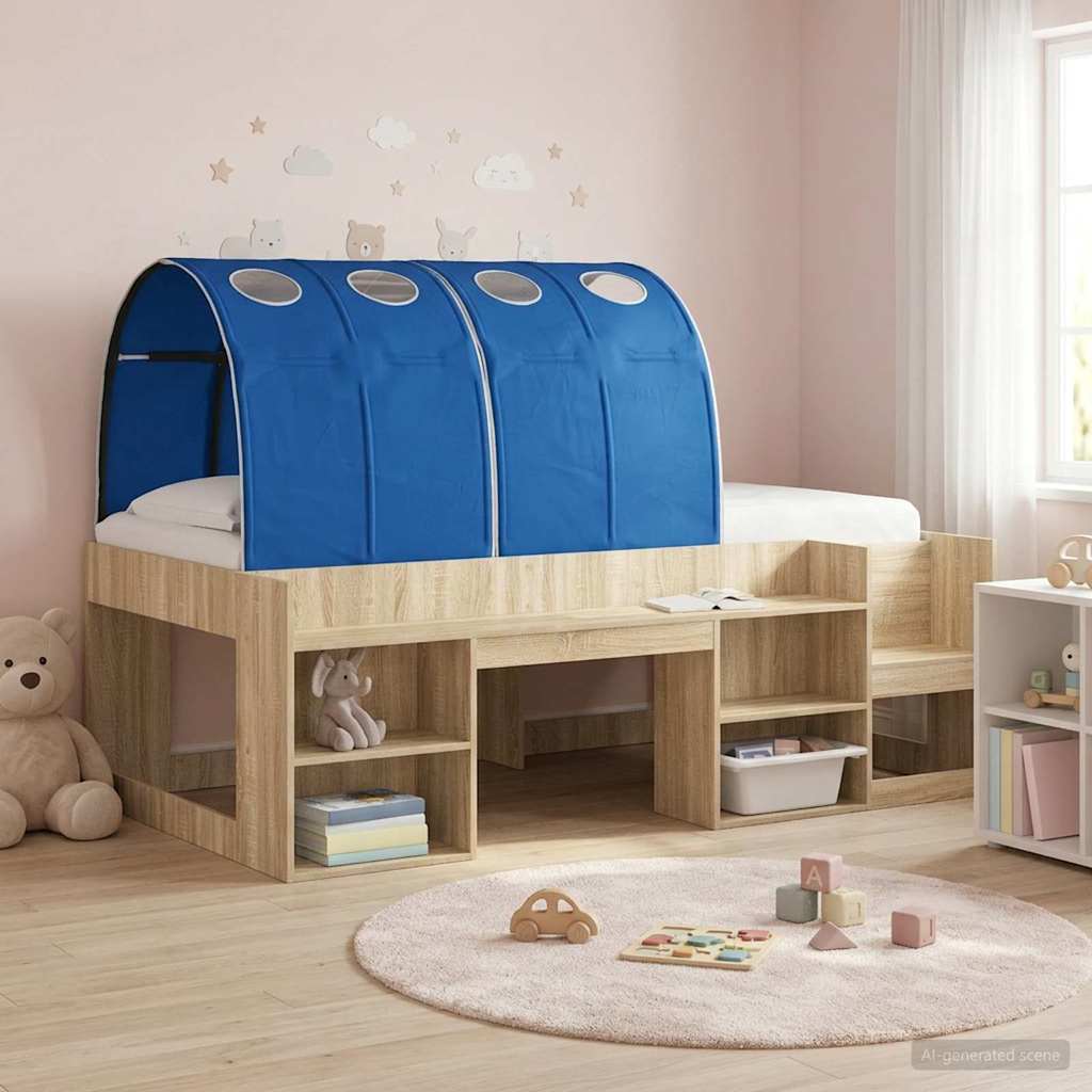 vidaXL Bed Tunnel 2 pcs Blue 211 x 67.5 x 2 cm Polyester