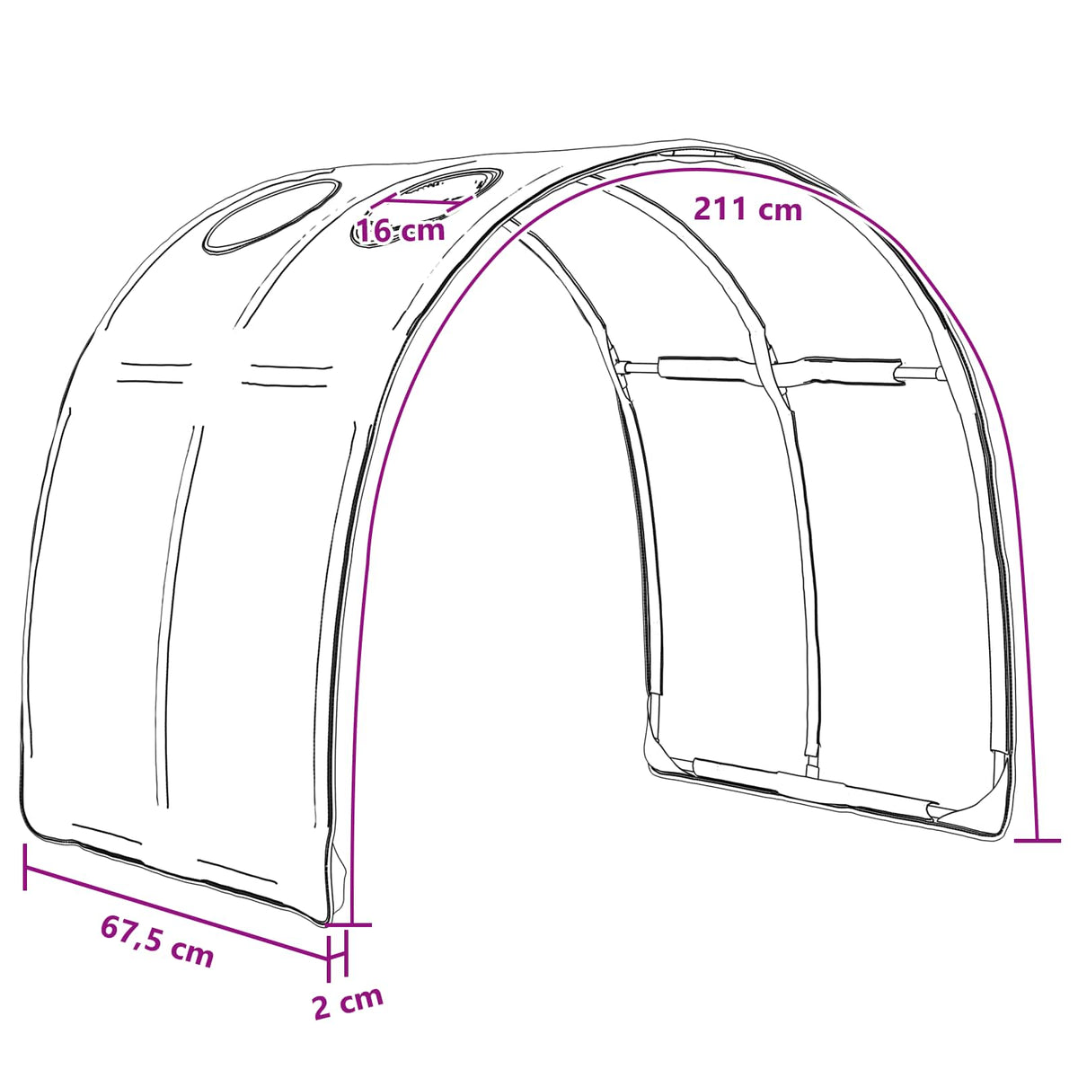 vidaXL Bed Tunnel 2 pcs Pink Polyester
