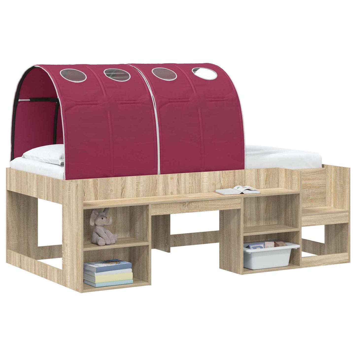 vidaXL Bed Tunnel 2 pcs Red 211 x 67.5 x 2 cm Polyester