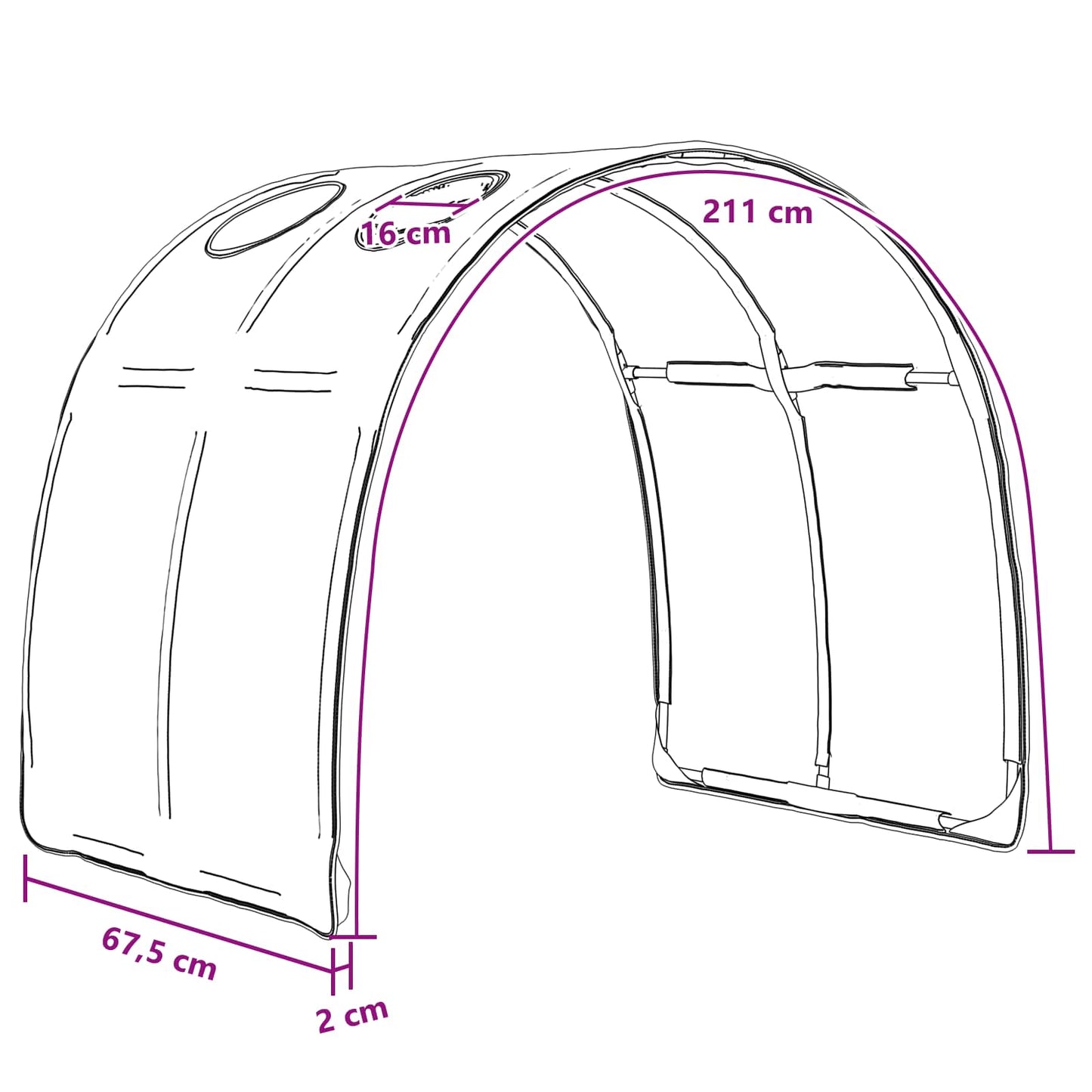 vidaXL Bed Tunnel 2 pcs Black 211 x 67.5 x 2 cm Polyester