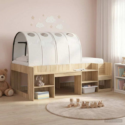 vidaXL Bed Tunnel 2 pcs White 211 x 67.5 x 2 cm Polyester