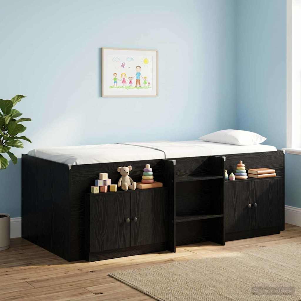 vidaXL Storage Cabinet for Loft Bed 2 pcs Black Oak 66 x 35 x 48 cm