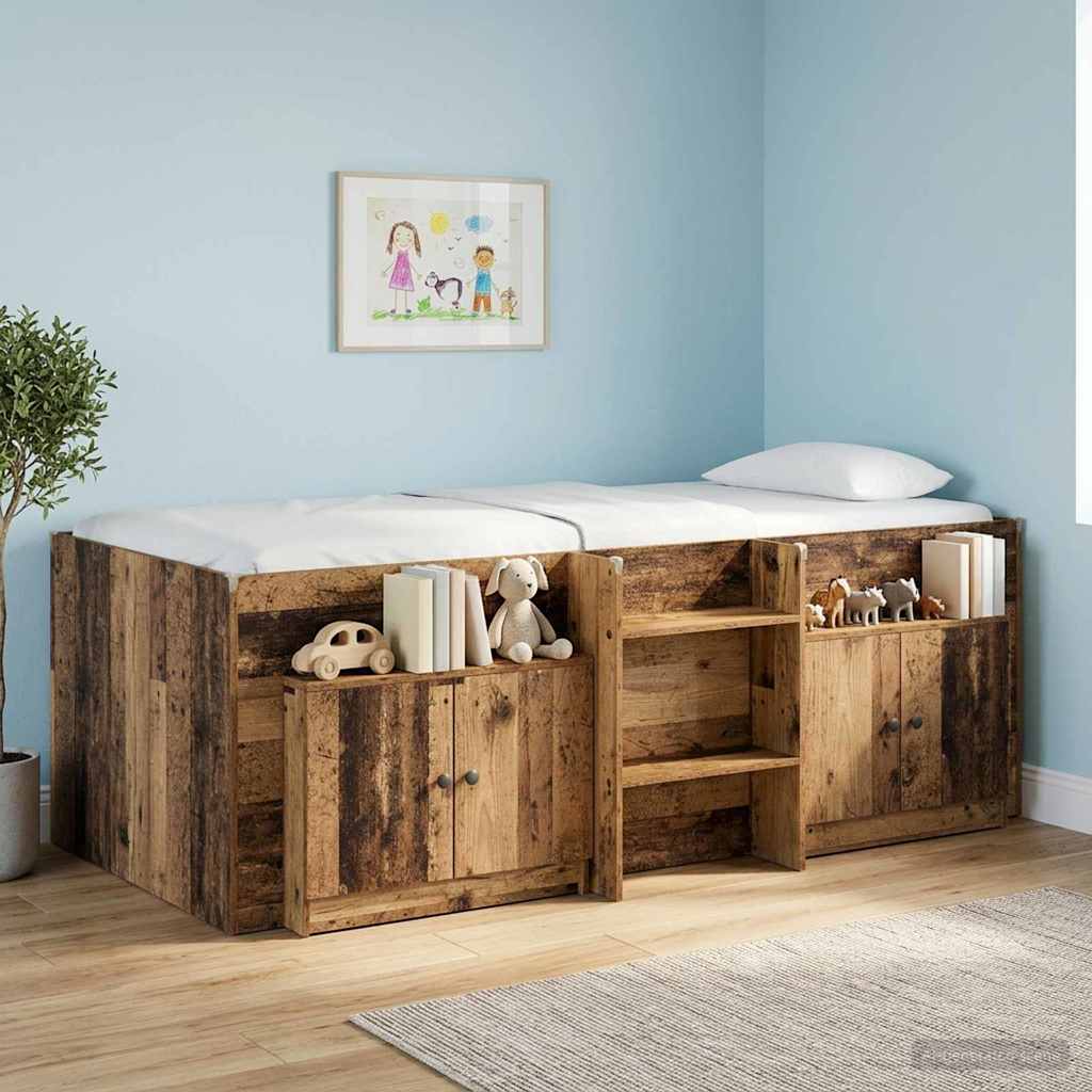 vidaXL Storage Cabinet for Loft Bed 2 pcs Old Wood 66 x 35 x 48 cm