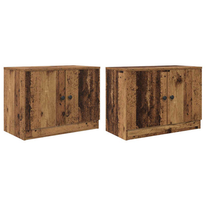 vidaXL Bed Cabinet 2 pcs Old Wood 66 x 35 x 48 cm Engineered Wood