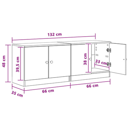vidaXL Bed Cabinet 2 pcs Old Wood 66 x 35 x 48 cm Engineered Wood