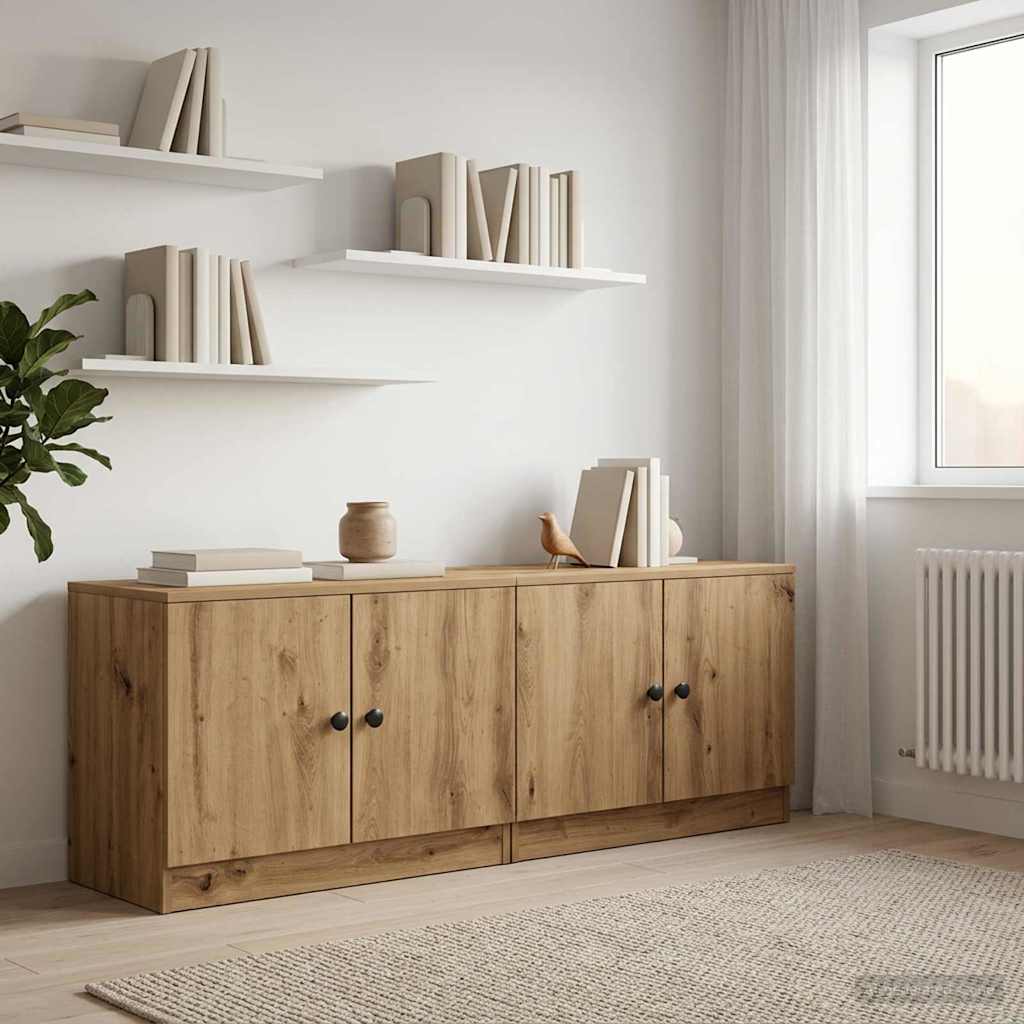 vidaXL Bed Cabinet 2 pcs Artisan Oak 66 x 35 x 48 cm Engineered Wood