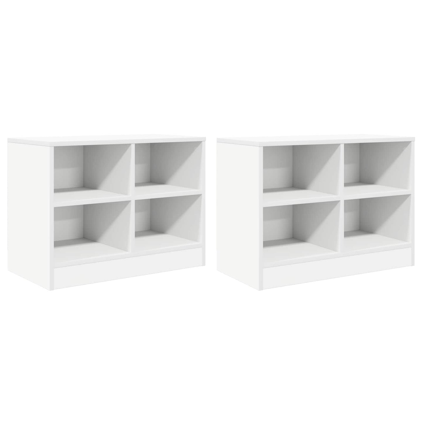vidaXL Bed Cabinet 2 pcs White 66 x 33 x 48 cm Engineered Wood