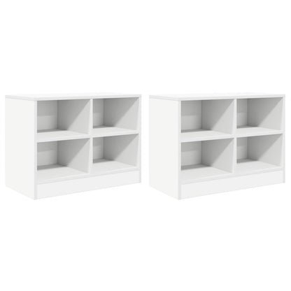 vidaXL Bed Cabinet 2 pcs White 66 x 33 x 48 cm Engineered Wood