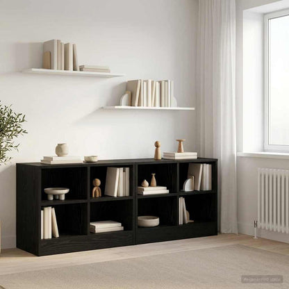 vidaXL Bed Cabinet 2 pcs Black Oak 66 x 33 x 48 cm Engineered Wood