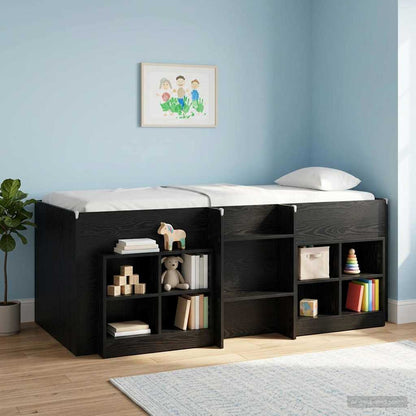 vidaXL Bed Cabinet 2 pcs Black Oak 66 x 33 x 48 cm Engineered Wood