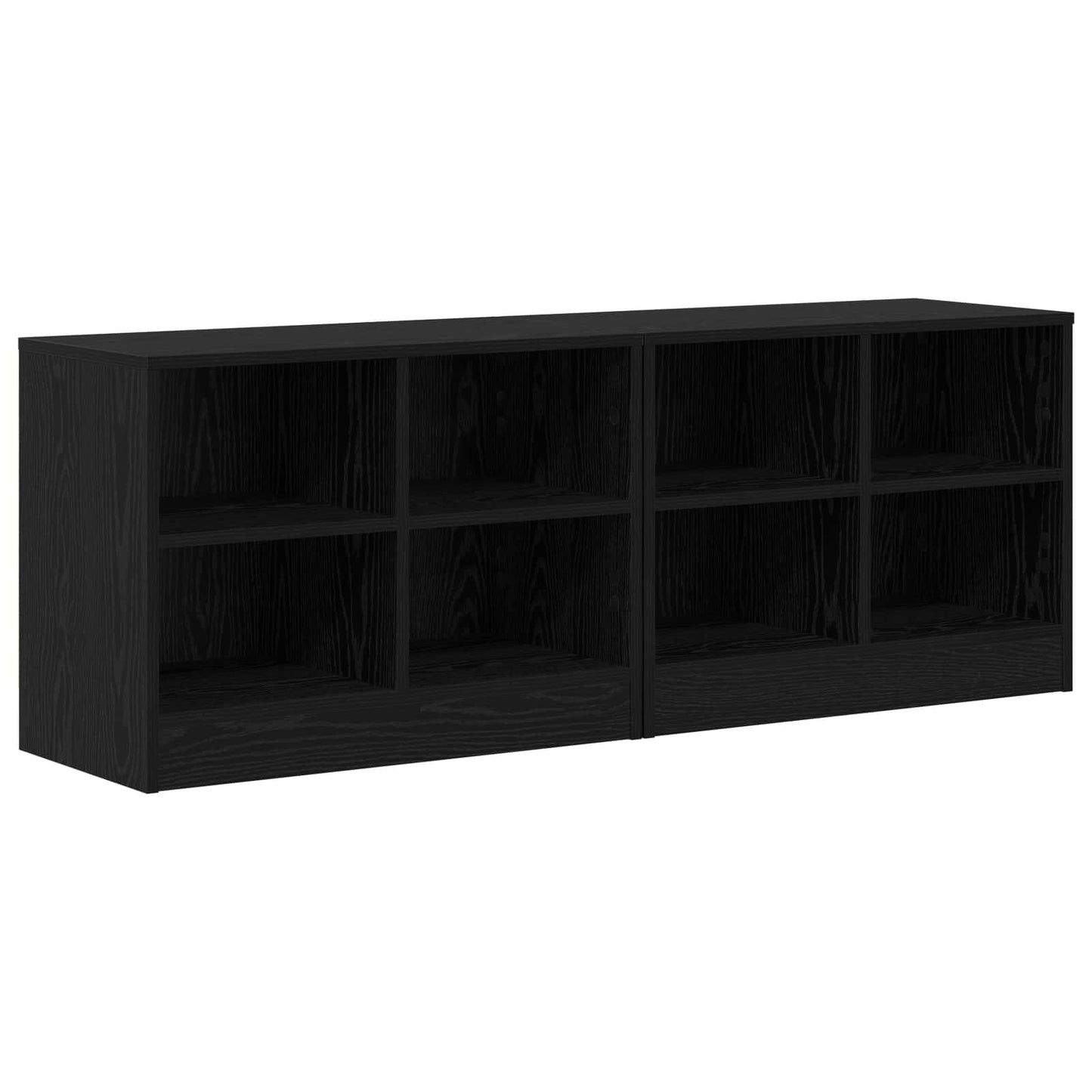 vidaXL Bed Cabinet 2 pcs Black Oak 66 x 33 x 48 cm Engineered Wood