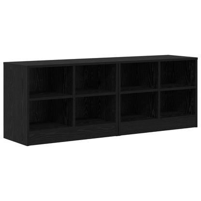 vidaXL Bed Cabinet 2 pcs Black Oak 66 x 33 x 48 cm Engineered Wood