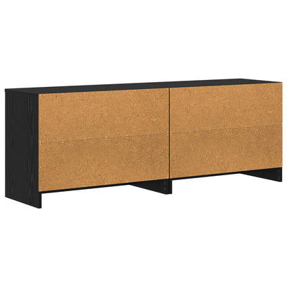 vidaXL Bed Cabinet 2 pcs Black Oak 66 x 33 x 48 cm Engineered Wood