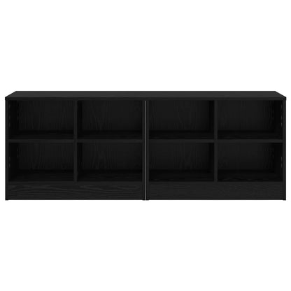 vidaXL Bed Cabinet 2 pcs Black Oak 66 x 33 x 48 cm Engineered Wood