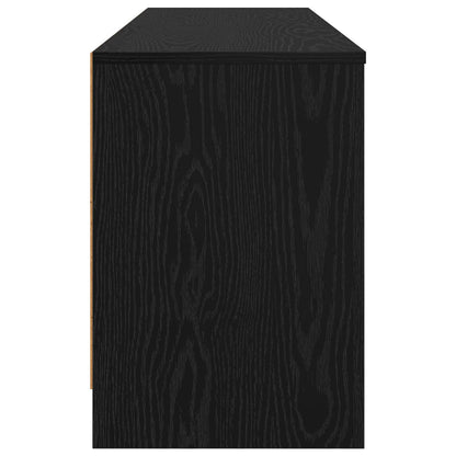 vidaXL Bed Cabinet 2 pcs Black Oak 66 x 33 x 48 cm Engineered Wood