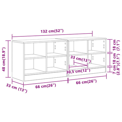 vidaXL Bed Cabinet 2 pcs Black Oak 66 x 33 x 48 cm Engineered Wood