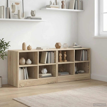 vidaXL Bed Cabinet 2 pcs Sonoma Oak 66 x 33 x 48 cm Engineered Wood