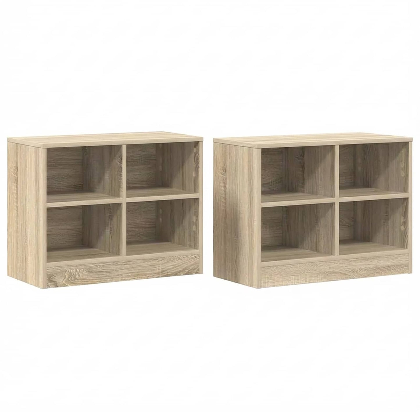 vidaXL Bed Cabinet 2 pcs Sonoma Oak 66 x 33 x 48 cm Engineered Wood