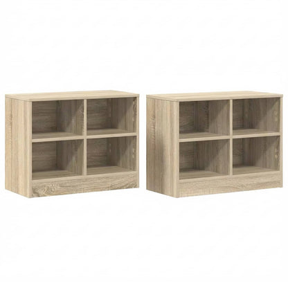 vidaXL Bed Cabinet 2 pcs Sonoma Oak 66 x 33 x 48 cm Engineered Wood