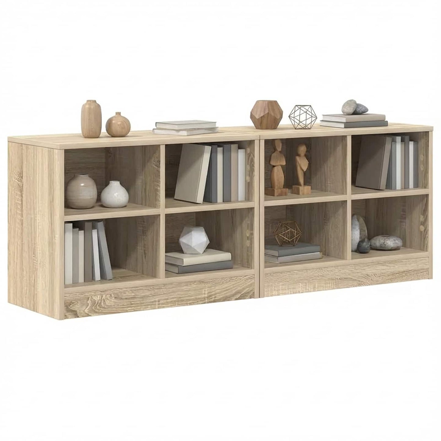 vidaXL Bed Cabinet 2 pcs Sonoma Oak 66 x 33 x 48 cm Engineered Wood