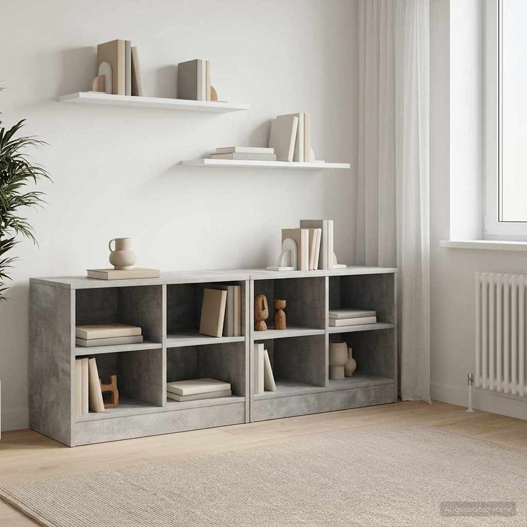 vidaXL Bed Cabinet 2 pcs Concrete Grey 66 x 33 x 48 cm Engineered Wood