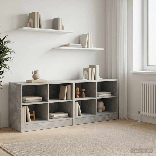 vidaXL Bed Cabinet 2 pcs Concrete Grey 66 x 33 x 48 cm Engineered Wood