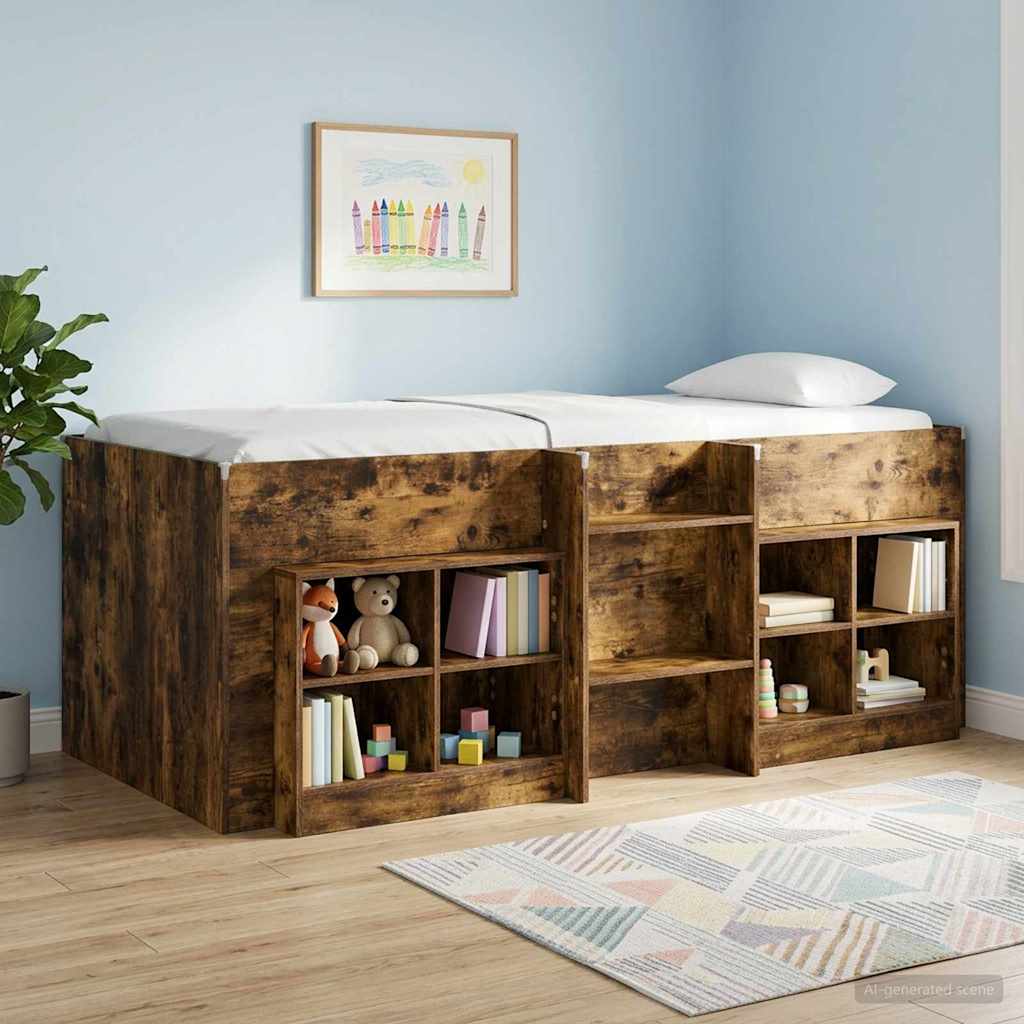 vidaXL Bed Cabinet 2 pcs Smoked Oak 66 x 33 x 48 cm Engineered Wood