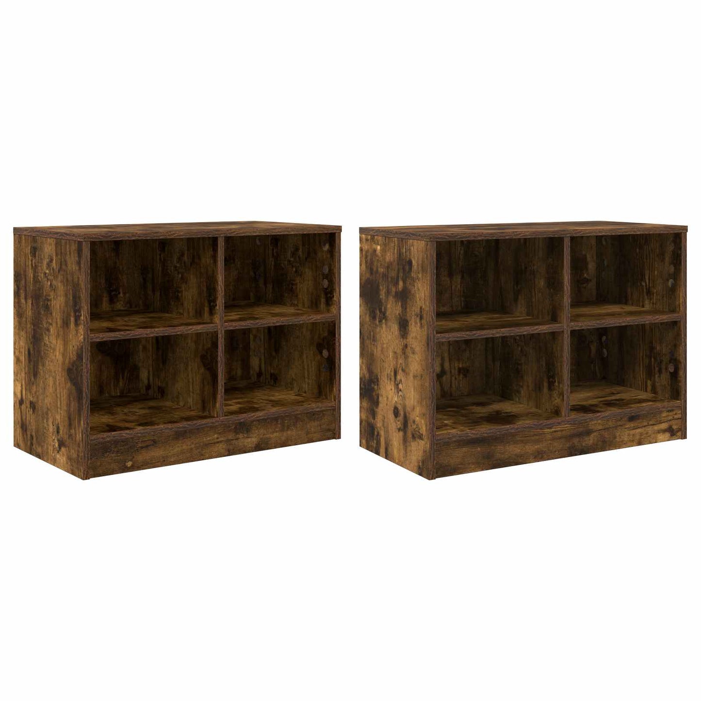 vidaXL Bed Cabinet 2 pcs Smoked Oak 66 x 33 x 48 cm Engineered Wood
