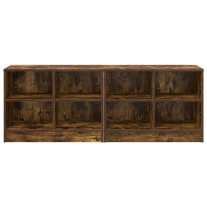vidaXL Bed Cabinet 2 pcs Smoked Oak 66 x 33 x 48 cm Engineered Wood