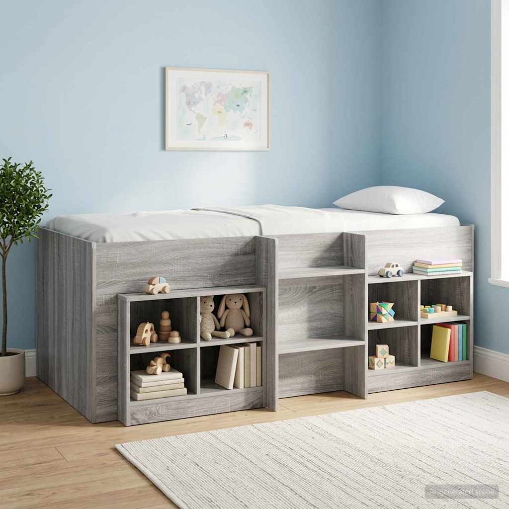 vidaXL Bed Cabinet 2 pcs Grey Sonoma 66 x 33 x 48 cm Engineered Wood