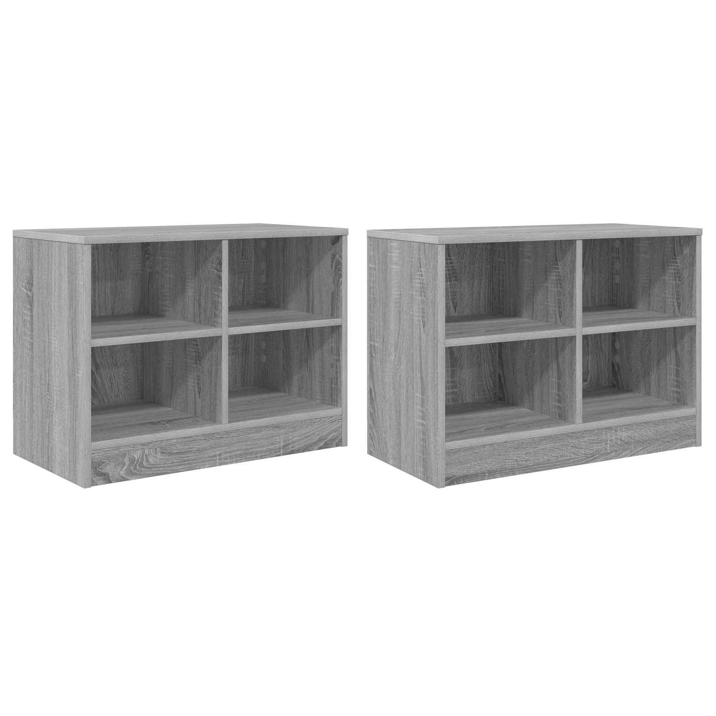 vidaXL Bed Cabinet 2 pcs Grey Sonoma 66 x 33 x 48 cm Engineered Wood