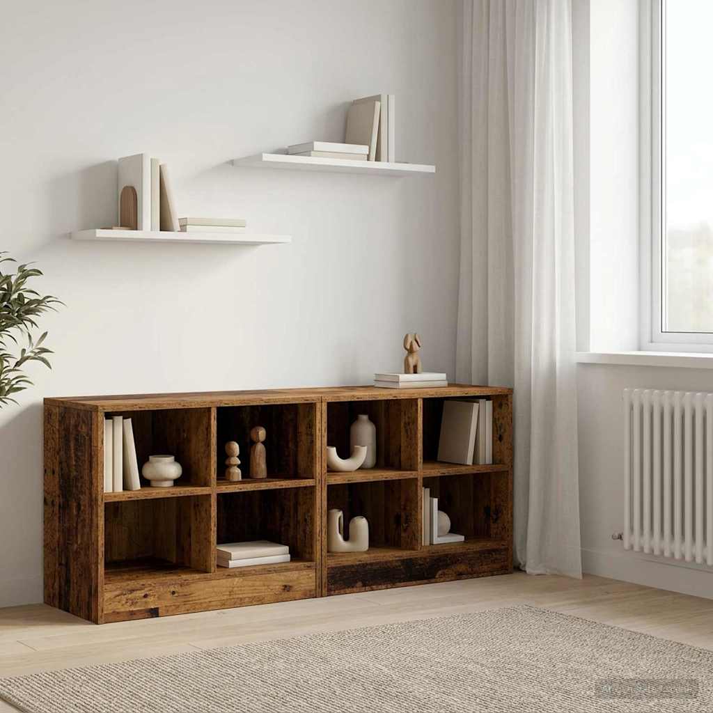 vidaXL Bed Cabinet 2 pcs Old Wood 66 x 33 x 48 cm Engineered Wood