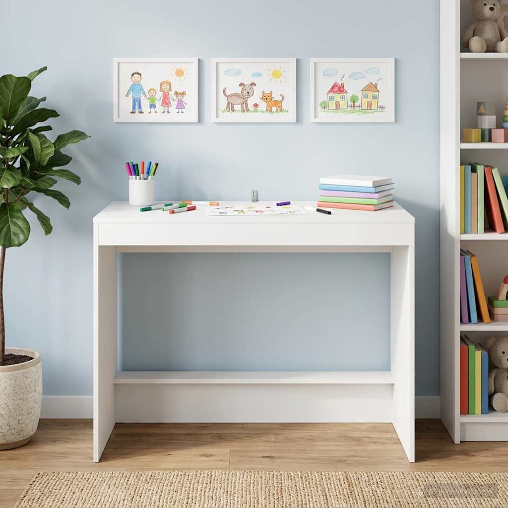 vidaXL Bed Desk White Engineered Wood 100 x 45 x 75 cm