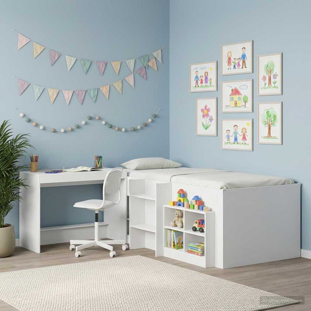 vidaXL Bed Desk White Engineered Wood 100 x 45 x 75 cm